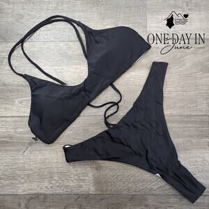 Aleumdr Thong Crop Bikini Swimsuit Size L